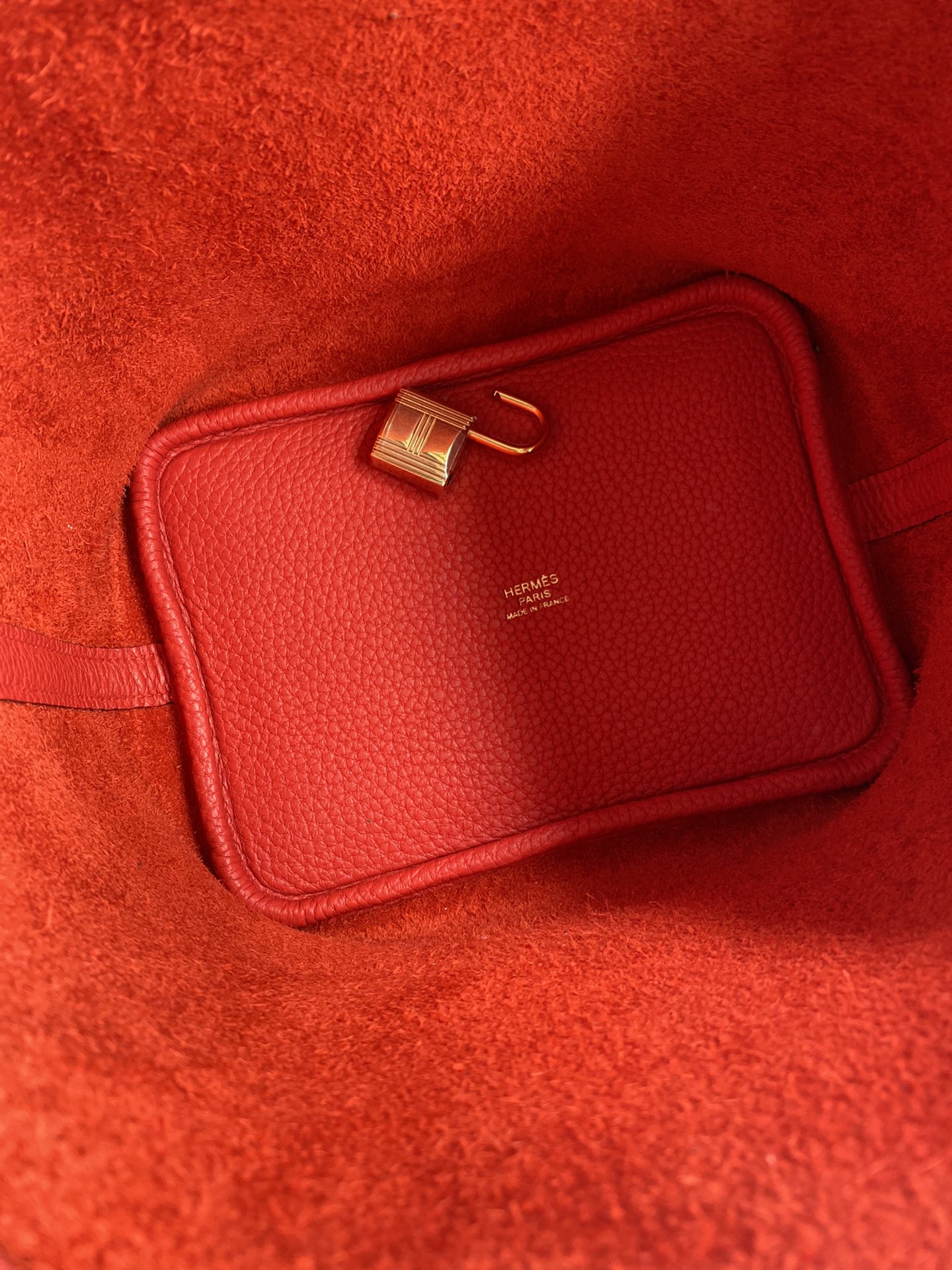 Hermes Picotin Lock 18 Bag In Red Clemence Leather